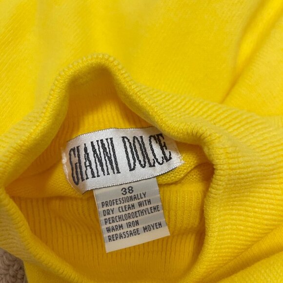 NWOT Vintage Gianni Dolce Mock Neck Sweater Yellow - Picture 8 of 12